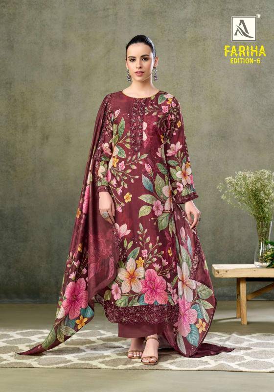Alok suits fariha edition vol-6 Designer dress material wholesale in Mumbai
